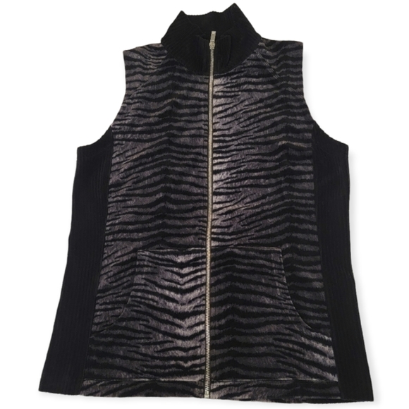 Jones New York Jackets & Blazers - Jones New York Sport Zebra / Corduroy Vest Size Medium